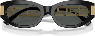Versace 0ve4501 Black Acetate Elongated Cat-Eye Sunglasses