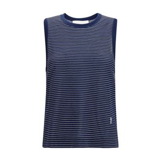 Ami Blauw Katoenen Tanktops