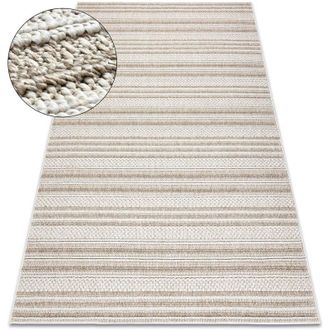 RugsX Rugsx - Carpet jersey 19233 beige - Lines, structural, loop boho beige 140x190 cm