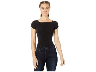 Commando Ballet Cap Sleeve Bodysuit KT039 Womens Jumpsuit & Rompers One Piece Black, Cotton/Nylon