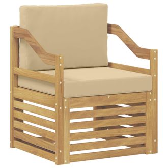vidaXL Sof&aacute; De Exterior Poli&eacute;ster Blanco Y Beige Vidaxl