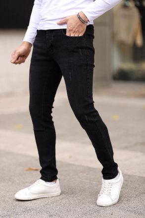 Trendyol MAN Heren Zwart Effen Skinny Normale taille Jeans