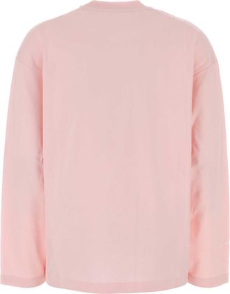 Jil Sander Womens Cotton Crew Neck T-Shirt Pink