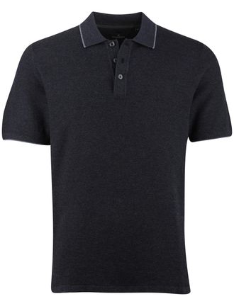 Casamoda Poloshirt Casa Moda grijs structuur 3 knoops