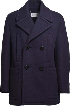 Lanvin Blue Virgin Wool Short Coat