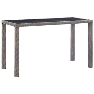 vidaXL Mesa De Jard&iacute;n De Rat&aacute;n Sint&eacute;tico Gris Antracita 123x60x74 Cm Vidaxl