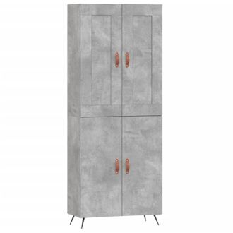 vidaXL Vidaxl - Aparador alto madera contrachapada gris hormigón 69,5x34x180 cm
