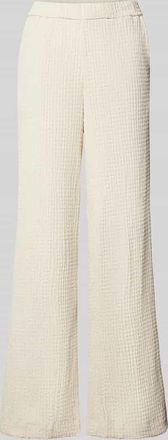Jake*s Flared Stoffhose mit Strukturmuster in Ecru, Gr&ouml;&szlig;e 34