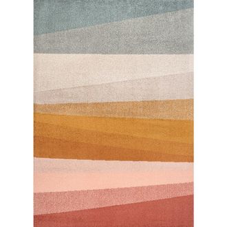 Jonathan Y Designs Prism Geometric Striped Area Rug in Red/yellow/gray at Nordstrom, Size 8Ft 0In X 10Ft 0In