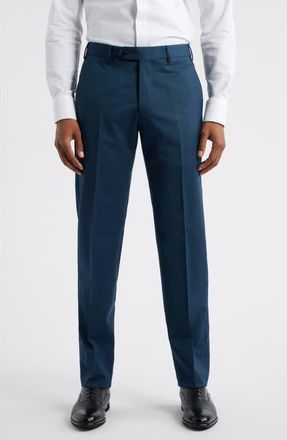 Zanella Parker Stretch Wool Trousers in Dark Teal at Nordstrom, Size 40