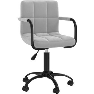 vidaXL Vidaxl - Silla De Comedor Giratoria De Terciopelo Gris Claro