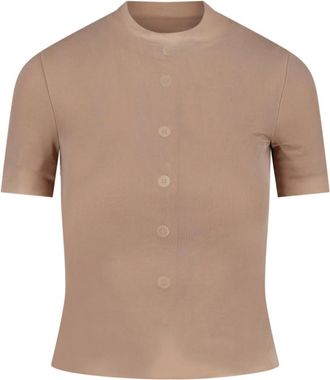 Maison Margiela Pink Cupro Paneled T-Shirt