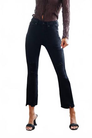 Kancan Carver High Rise Slim Straight Jeans In Black