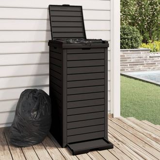 vidaXL Vidaxl Cestino Per Rifiuti Da Esterno Nero 41x41x86 Cm
