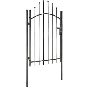 vidaXL Puerta De Jard&iacute;n De Acero Negro 1x2 M Vidaxl