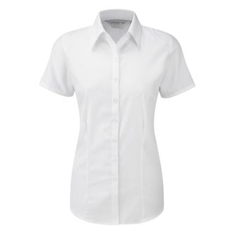 Russell Athletic Russell Dames/dames Visgraat Werkshirt met korte mouwen (Wit)
