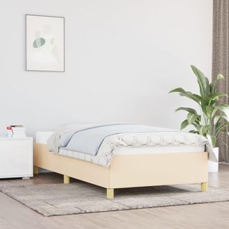 vidaXL Estructura De Cama Sin Colch&oacute;n Tela Crema 90x200 Cm Vidaxl
