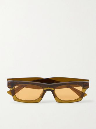 Bottega Veneta Occhiali Da Sole In Acetato Con Montatura Quadrata Ribbon - Marrone