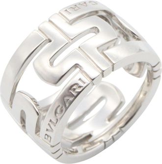 Bulgari Silver White Gold (18K) Band Ring (Pre-Owned)