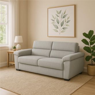 Dmora Sof&aacute; Cama 3 Plazas Pacecos, Funda Desmontable, Almacenaje Made In Italy, Lavable, 225x95 Cm Gris Claro