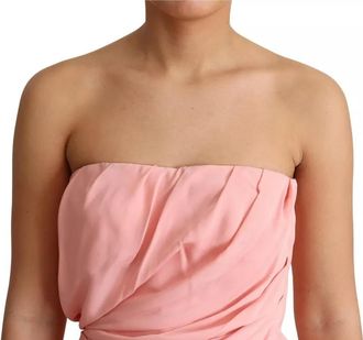 Dolce & Gabbana Pink Silk Stretch Strapless Sheath Midi Womens Dress (Pre-Owned)