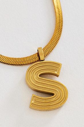Anthropologie Water Resistant Initial Necklace