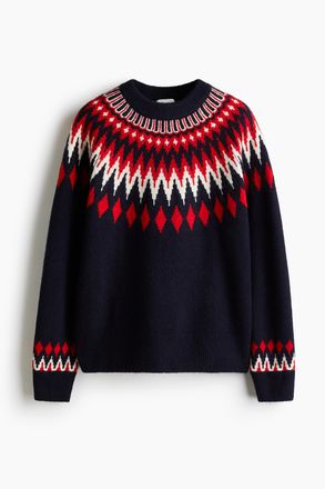 H&M Pullover in Jacquardstrick - Blue