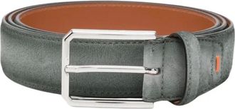 Santoni Suede Adjustable Belt - male - Santoni - Belts - Gray - 120 CM - Accessories