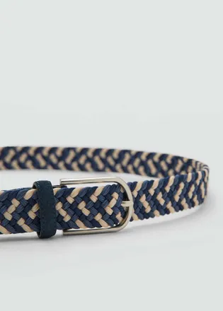 Mango Cintura elasticizzata intrecciata colorata navy - Uomo - 100 - MANGO MAN