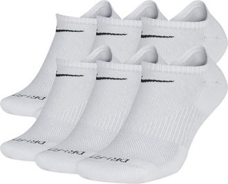 Nike Mens 6 Pack Dri-FIT Plus No Show Socks - White/Black Size XL
