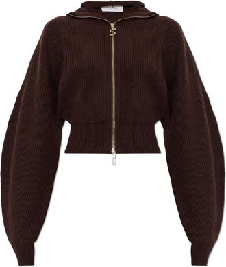 Sportmax Balco Wol Cardigan - Dames - Vesten - Bruin - M - Wol - Truien & Vesten