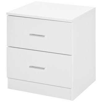 HOMCOM Bedside Table with 2 Drawers - Modern Nightstand - Cabinet Drawers Side Storage Unit for Bedroom - Living Room w/ - Home Living | TJ Hughes White
