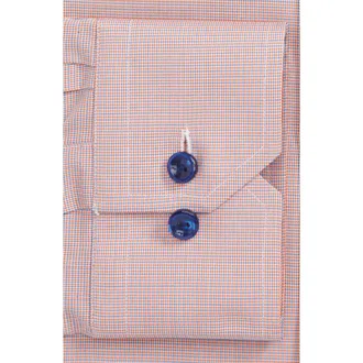 Eton Contemporary Fit Houndstooth Dress Shirt in Orange/blue at Nordstrom, Size 15.5