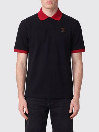 Versace Polo in cotone con logo Medusa