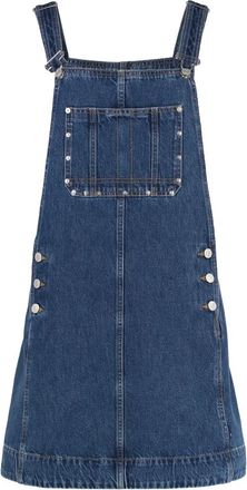 7 For All Mankind Denim Jurk met Voorzak - Dames - Korte kleedjes - Blauw - M - Denim - Kleedjes