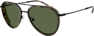Emporio Armani Zonnebril Ea 2163 Stijl 300171 - Heren - Zonnebrillen - Zwart - 56 MM - Accessoires