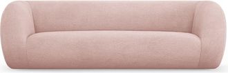 Cosmopolitan Design Sof&aacute; 3 plazas de tejido boucl&eacute; rosa empolvado