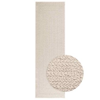 vidaXL Vidaxl - Tappeto Zizur Crema 80x250 Cm Aspetto Iuta Interni Ed Esterni