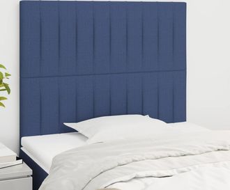 vidaXL Cabeceros 2 Unidades De Tela Azul 100x5x78/88 Cm Vidaxl