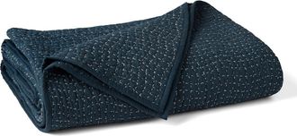 Coyuchi Pebbled Handstitched Organic Cotton Quilt in Midnight Indigo at Nordstrom, Size Twin