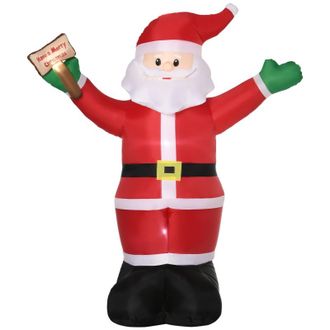 TJ Hughes HOMCOM Christmas Inflatable Santa Clause Holding Sign 8 - TJ Hughes