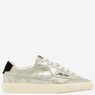 Autry Zapatillas bajas Autry Windscape de ante laminado plateado y negro