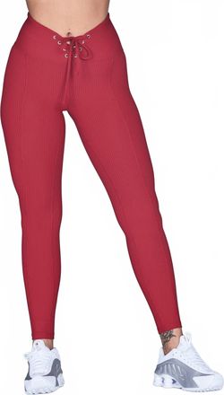 YEAR OF OURS Ribbed Football Legging In Deep Red
