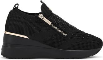 Carvela Womens High Rise Zip Knit Sneakers - Black - Size UK 5