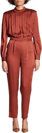 Veronica Beard Baksteenkleurige jumpsuit voor modebewuste vrouwen - Dames - Jumpsuits - Bruin - XS - Polyester - Jumpsuits & Playsuits
