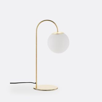 La Redoute Interieurs Tafellamp in messing en opaline glas, Moricio