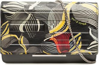 Fendi Pre-owned Fendi Zucca Embossed Calfskin Floral Tube Wallet on Chain Ladies CEITM5OFR56BOWS3