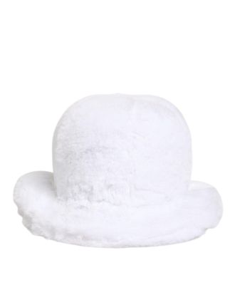 Dolce & Gabbana White Modacrylic Fur Bucket Men Capello Mens Hat