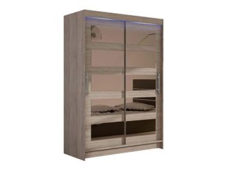 Mirjan24 Armario Closico Pacron Iv, Trufa Roble, 200x120x58cm, Puertas De Armario: Correderas, N&uacute;mero De Estantes: 5, Led