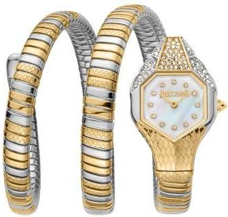 Just Cavalli Snake Bracelet Watch, 22mm x 35mm in Two Tone Silver /Gold at Nordstrom Rack
